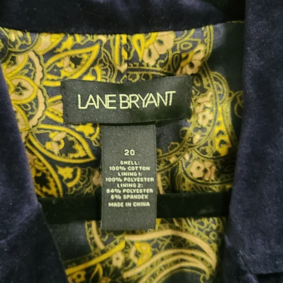 Lane Bryant Velvet Blazer Size 20 Navy Blue - Picture 3 of 5
